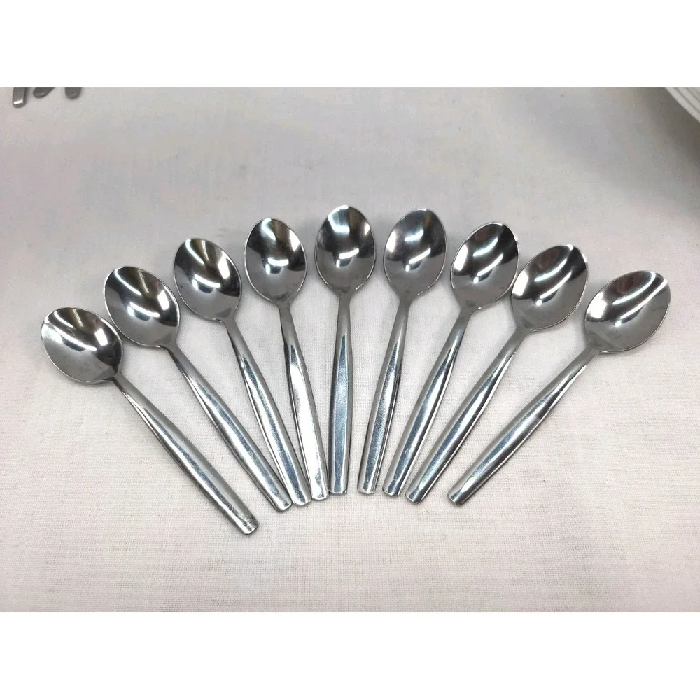9 Stainless Steel Demitasse Espresso Coffee‎ Spoons 4½ inches 1¼